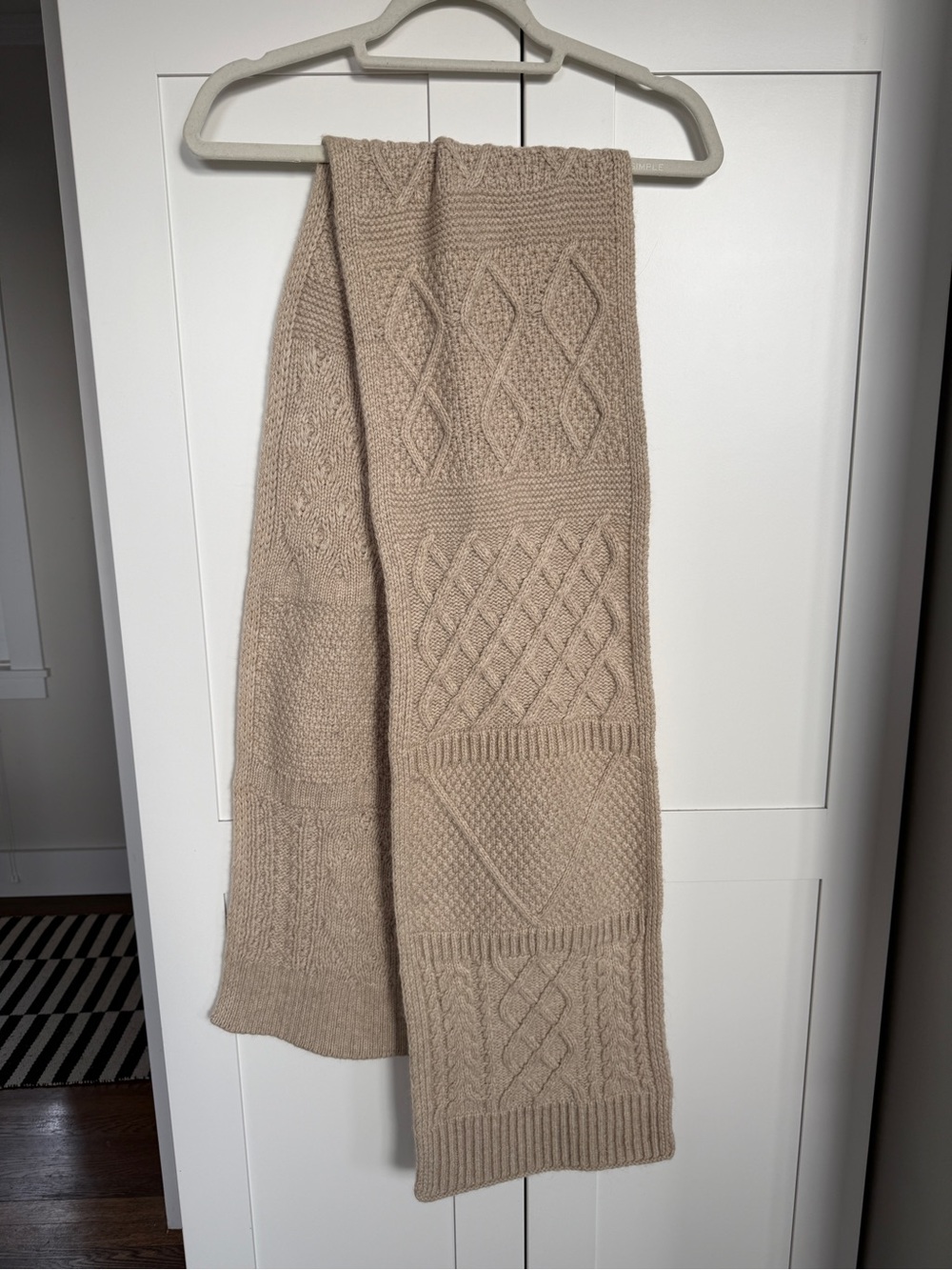 Snow Peak Cable Knit Scarf - Beige